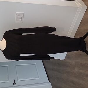 Cotton On Size S Black Maternity Friendly Ribbed Sweater Midi Dress